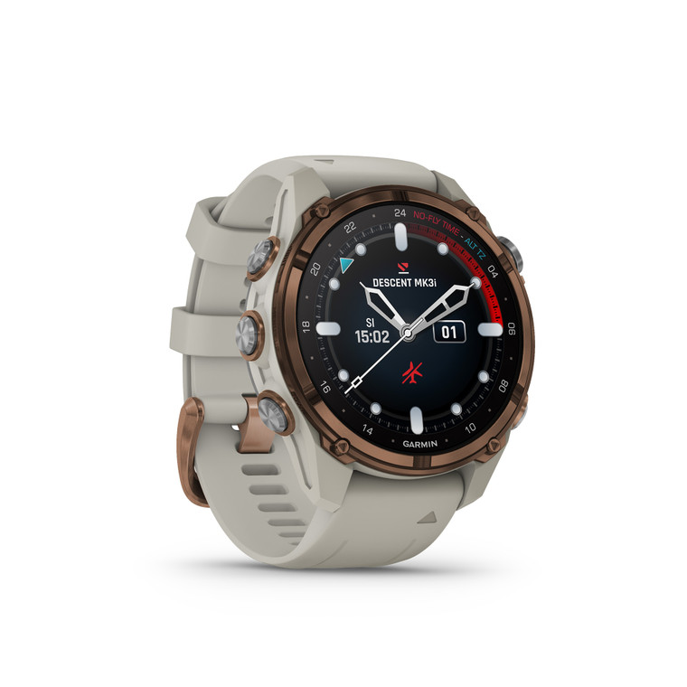GARMIN Descent™ Mk3i – 43 mm, Bronze PVD Titanium With French Grey Silicone Band